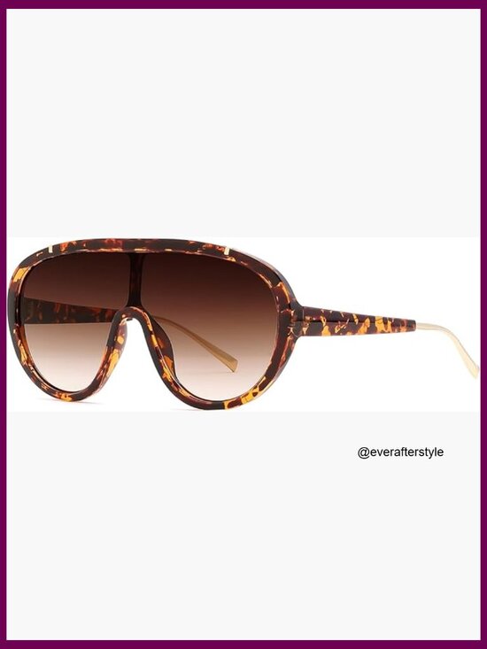 Oversized Round Frame Sunglasses UV400 Protection One Size